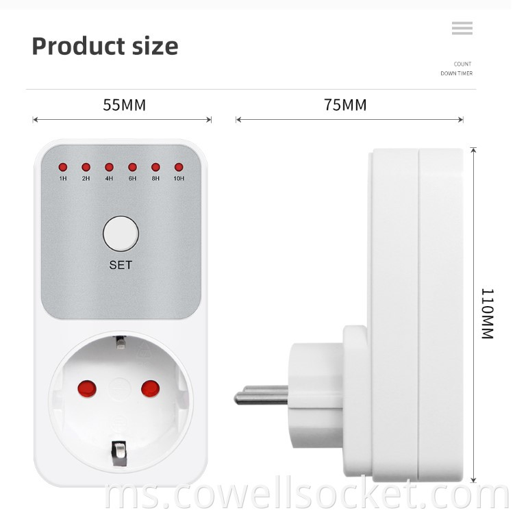 Countdown Socket Product Size Show